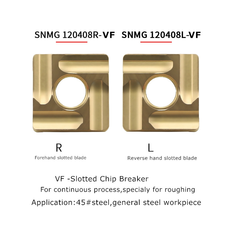 SNMG120408L-VF_ DH1025，Square slotted blade,forehand,for steel maching，edge tool for roughing